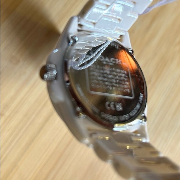 Coach Greyson Watch With 36mm Silver Sparkley Face & Light Pink Ceramic Bracelet - Picture 5 of 7
